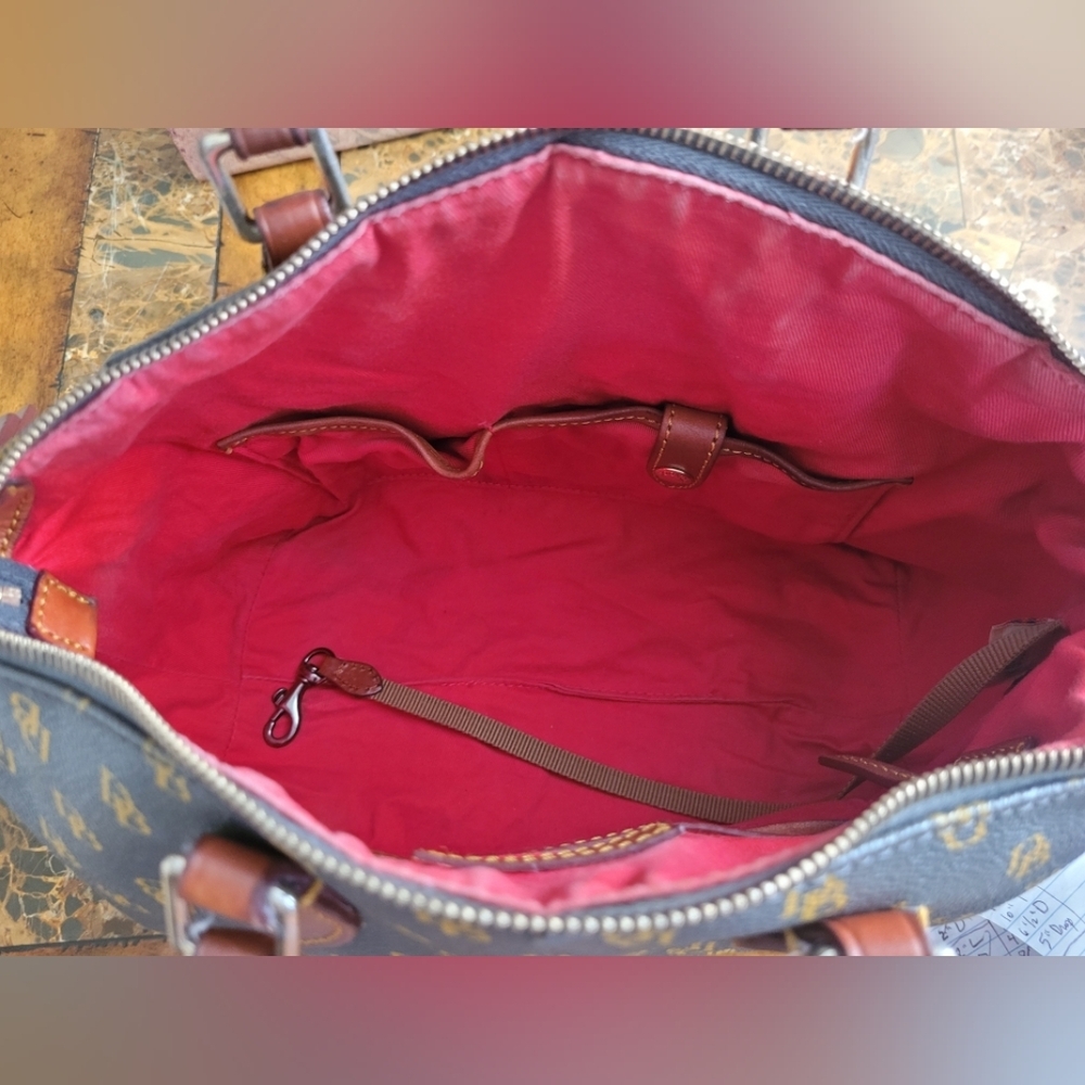 Dooney & Bourke Brown and Tan Monogrammed Men's Bag - Picture 8 of 10